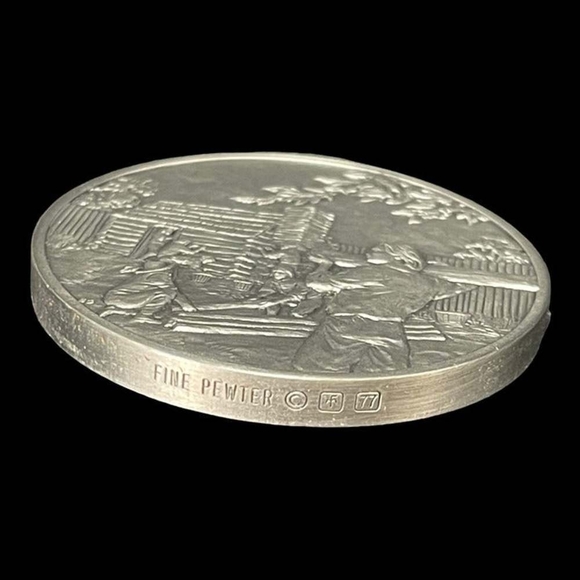 Vintage Medal History of Colonial America Pewter Coin Fort Christina - Picture 3 of 3